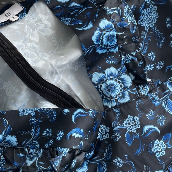 NSR Baby doll ruffle dress blue navy floral - Picture 7 of 9